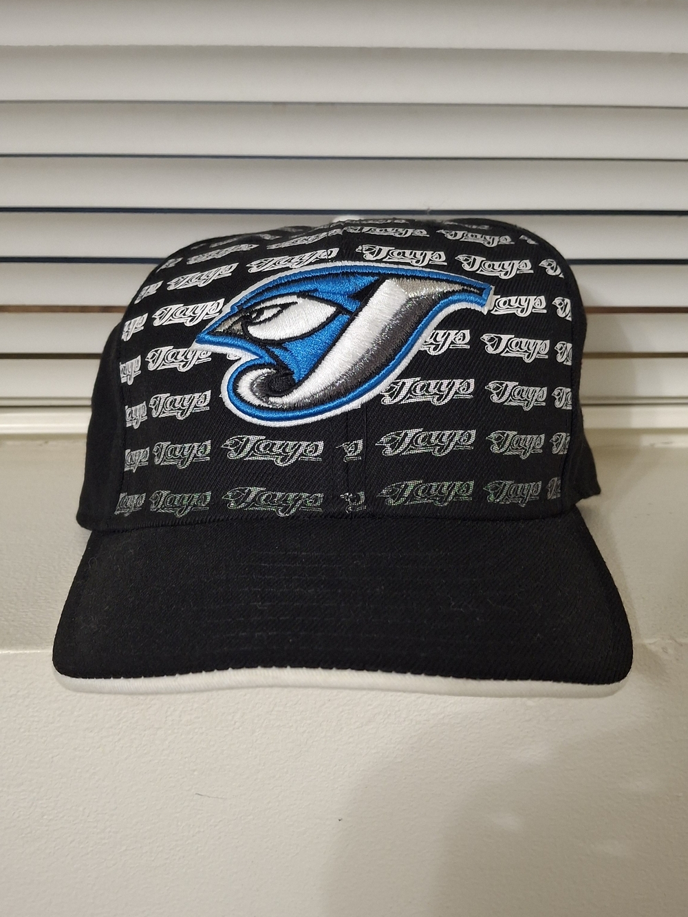 New Era Toronto Blue Jays MLB Cap - Black All-Over Script Print Hat